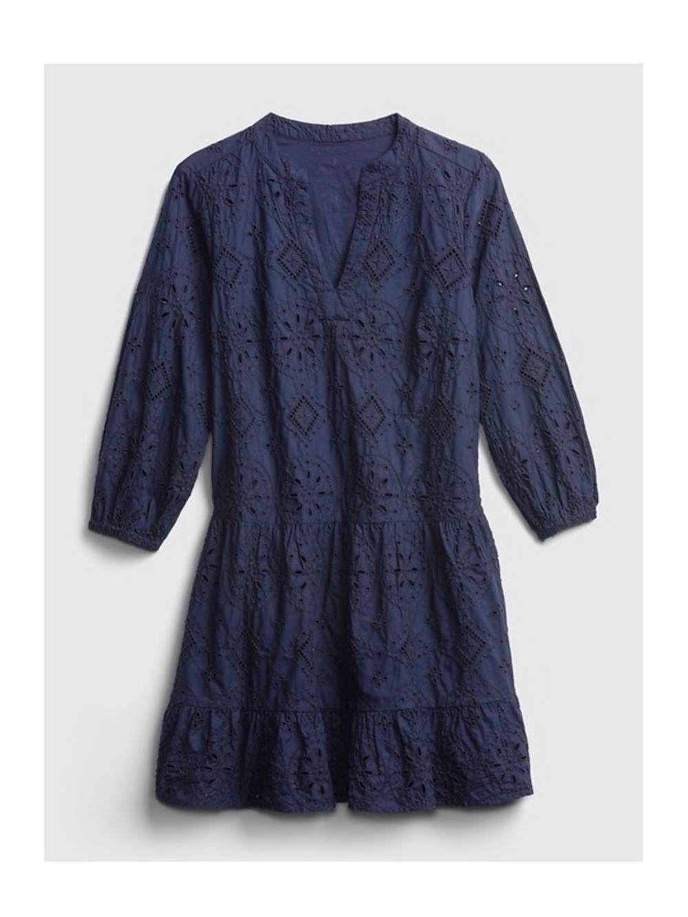 Women's Navy Eyelet embroidery Dress